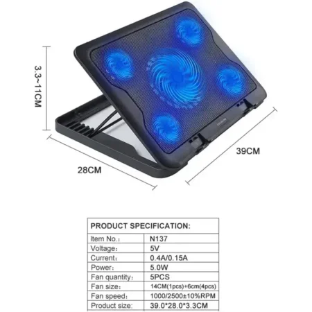 Ventilateur PC Portable N137 - Prix Maroc