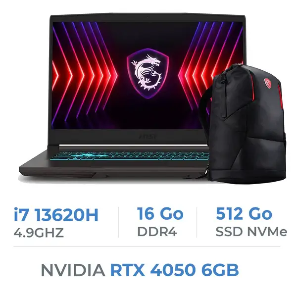 MSI Thin 15 B13VE-2659MA – Core i7 13th/RTX 4050/16Go/512Go/15.6" FHD MSI Thin 15 B13VE-2659MA – Core i7 13th/RTX 4050/16Go/512Go/15.6" FHD