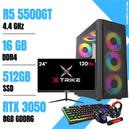 Setup Complet PC Gamer Ryzen 5 5500GT / 16GB / 512GB SSD / RTX 3050 8GB