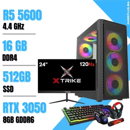Setup Complet PC Gamer Ryzen 5 5600 / 16GB / 512GB SSD / RTX 3050 8GB