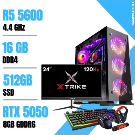 Setup Complet PC Gamer Ryzen 5 5600 / 16GB / 512GB SSD / RTX 5050 8Gb