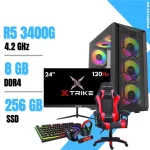 Setup Complet PC Gamer Ryzen 5 3400G / 8 GB / 256GB SSD + Chaise Gamer